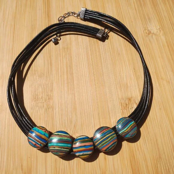 Jay King DTR 925 Sterling Silver Turquoise Rainbow Calsilica Reversible - Picture 4 of 10